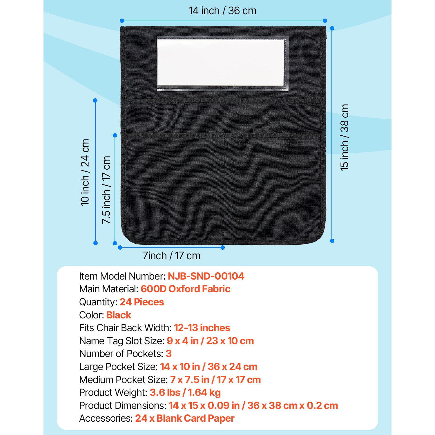 Black Classroom Seat Pockets With Name Tags For Organising Sets_voghion.com